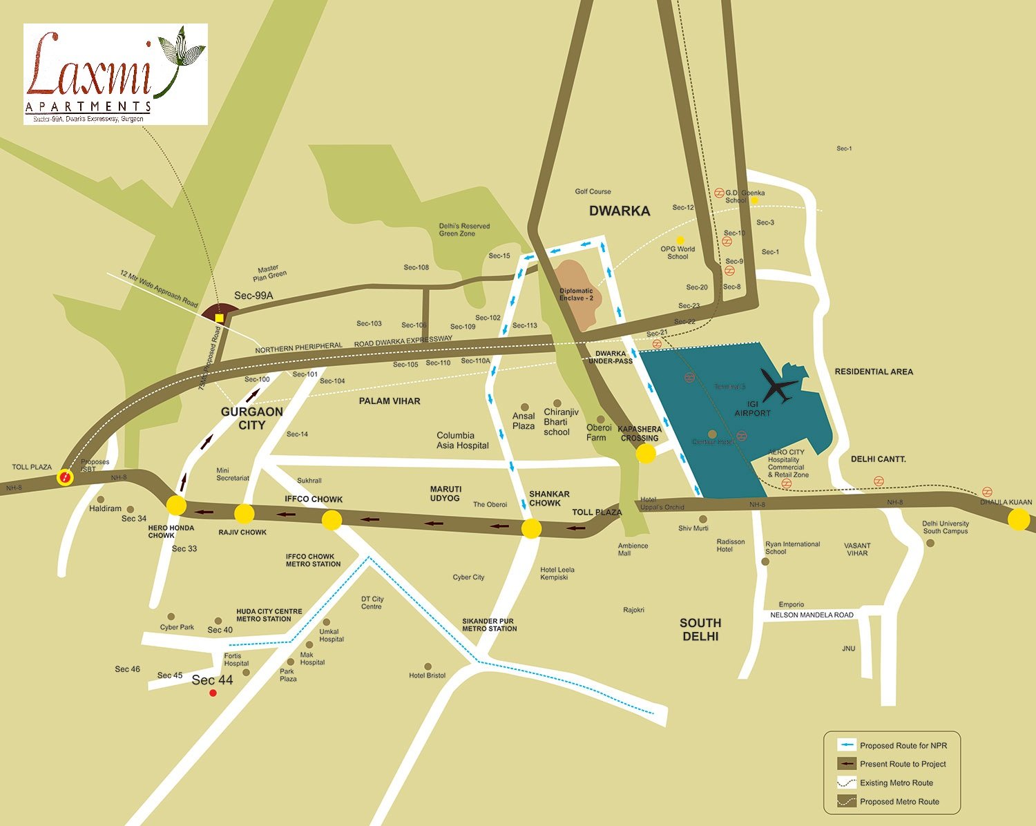 Pareena Laxmi Apartments Location Map