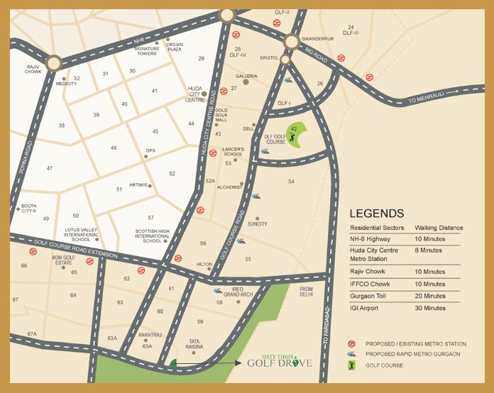 Sunrays Heights 63 Golf Drive Location Map