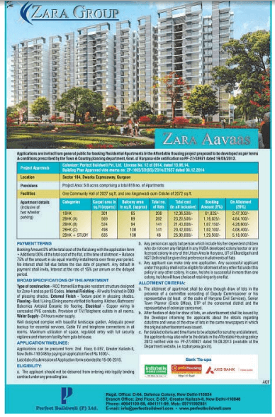 Zara-Aavaas-Sector-104-Ad