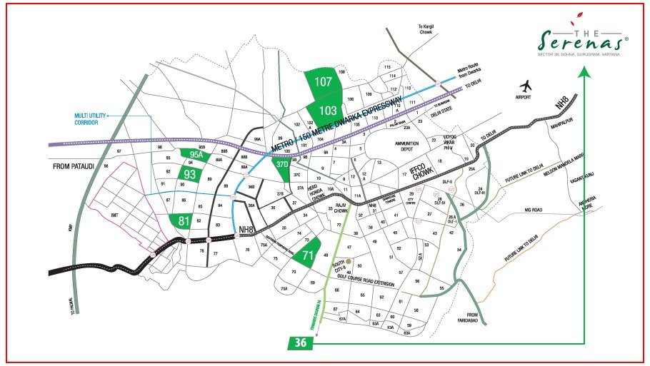 Signature Global The Serenas Location Map