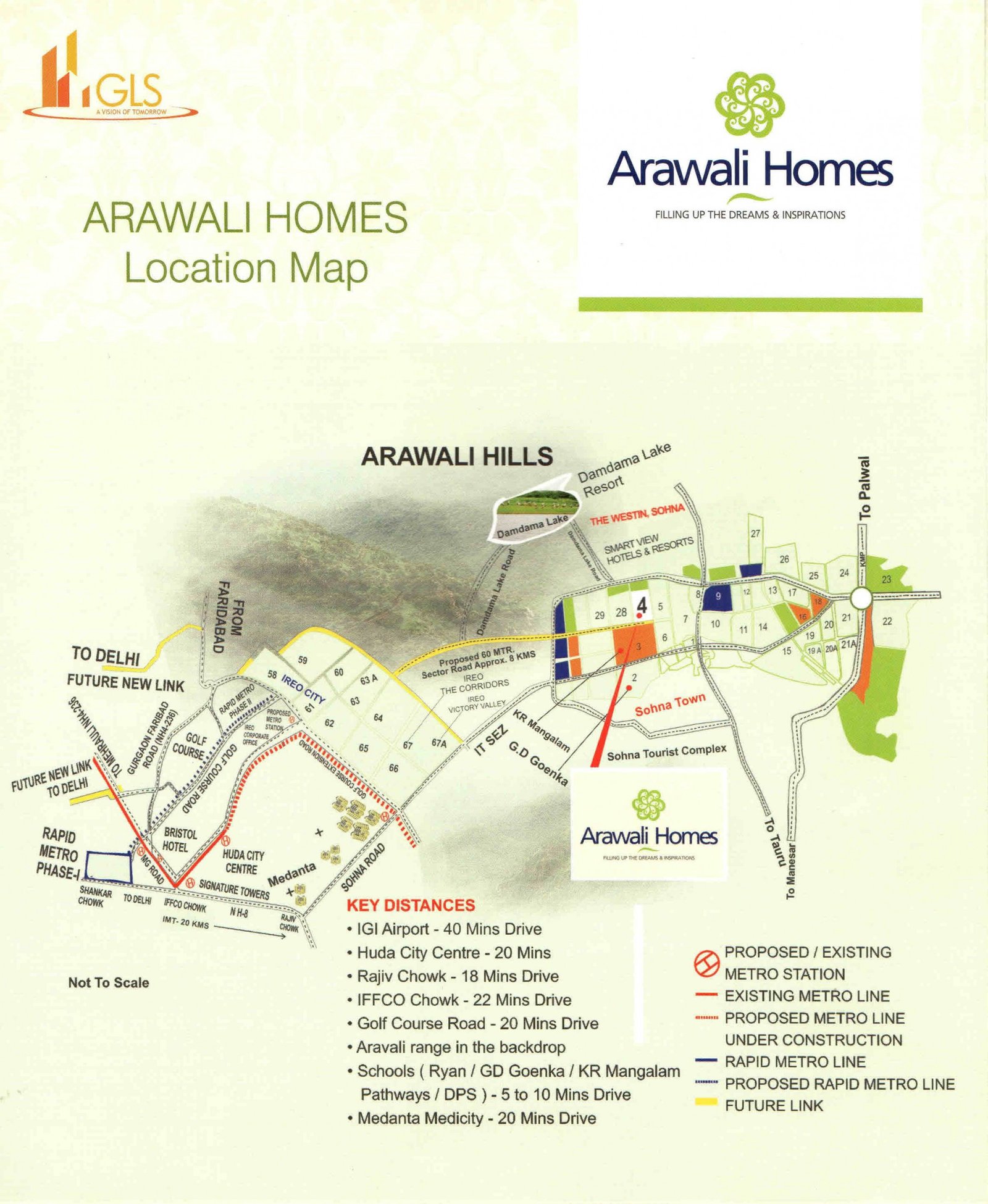 GLS Arawali Homes Location Map