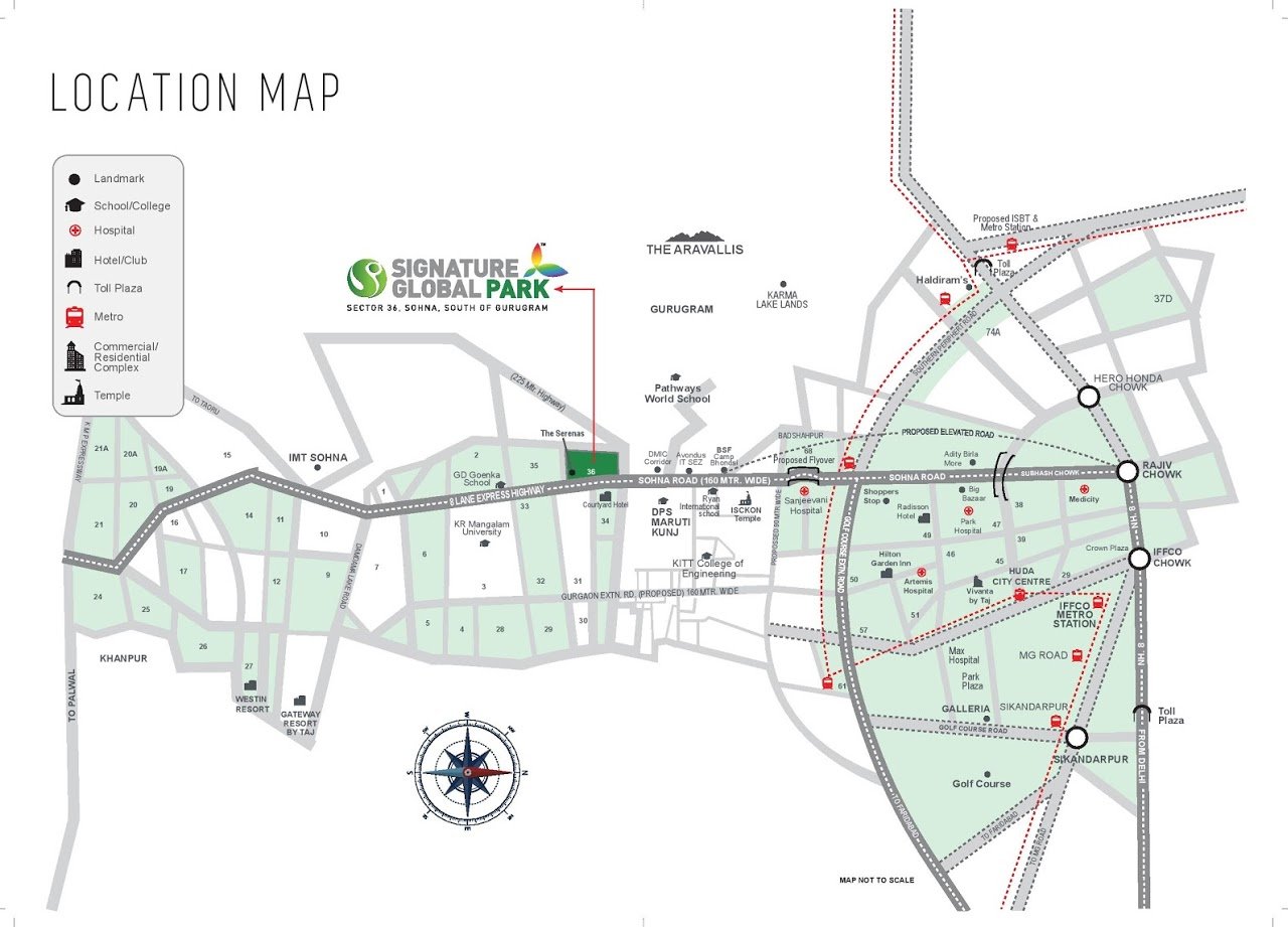 Signature Global Park Floors Location Map