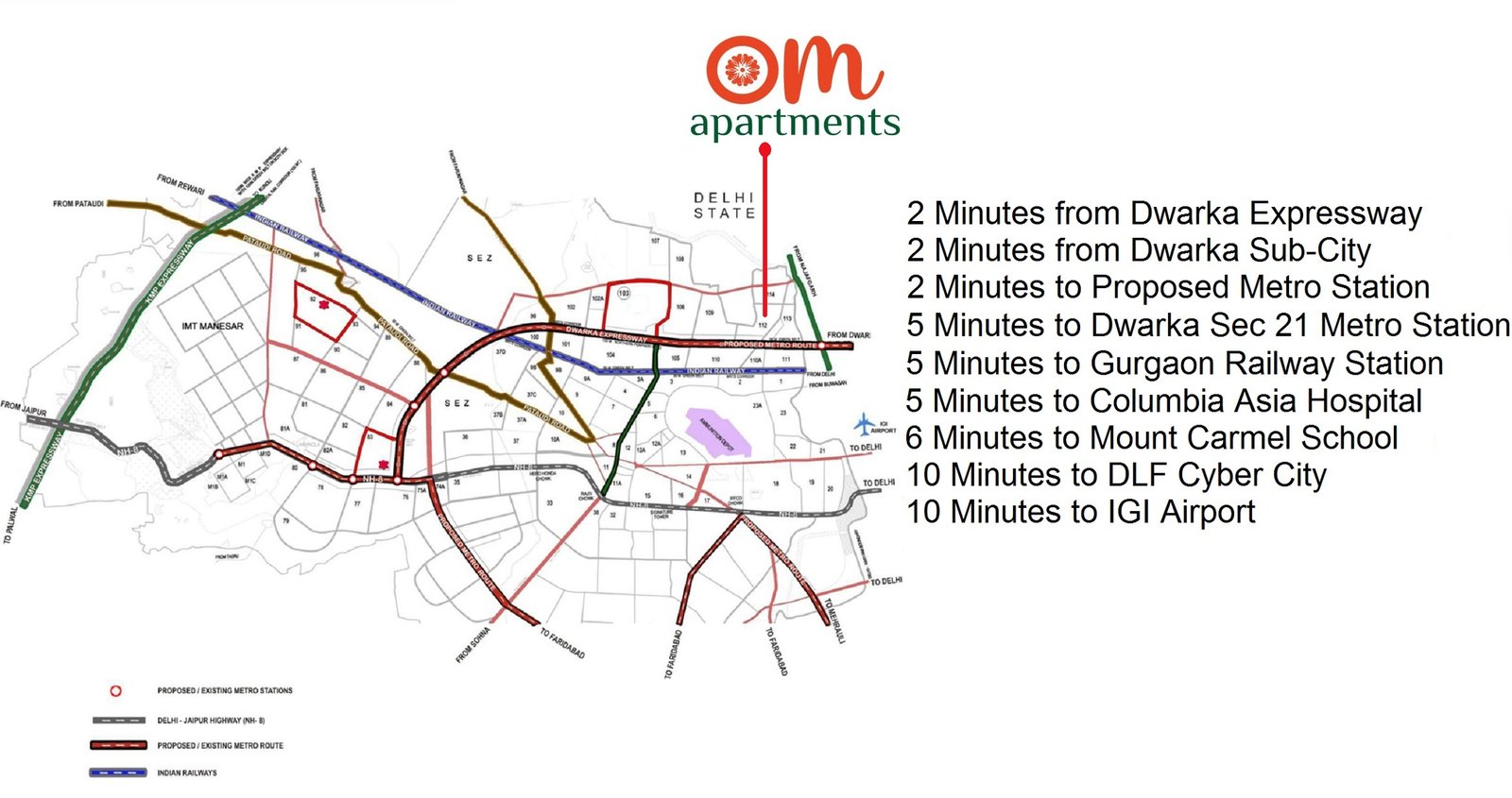 Pareena-Om-Apartments-Location-Map