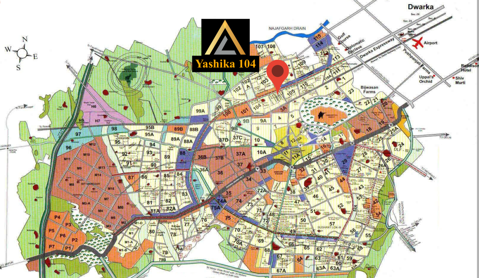 Yashika 104 Location Map