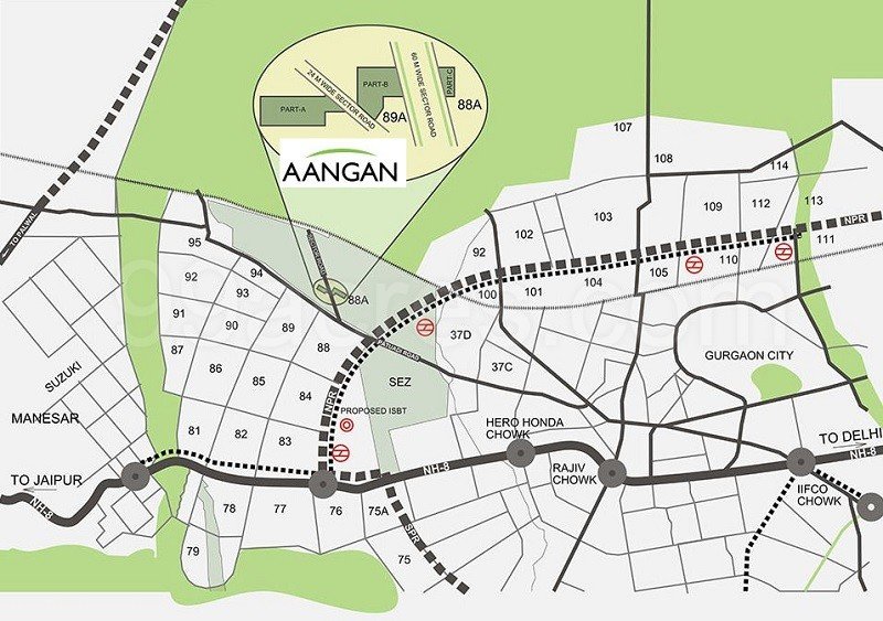 Adani Aangan Location Map