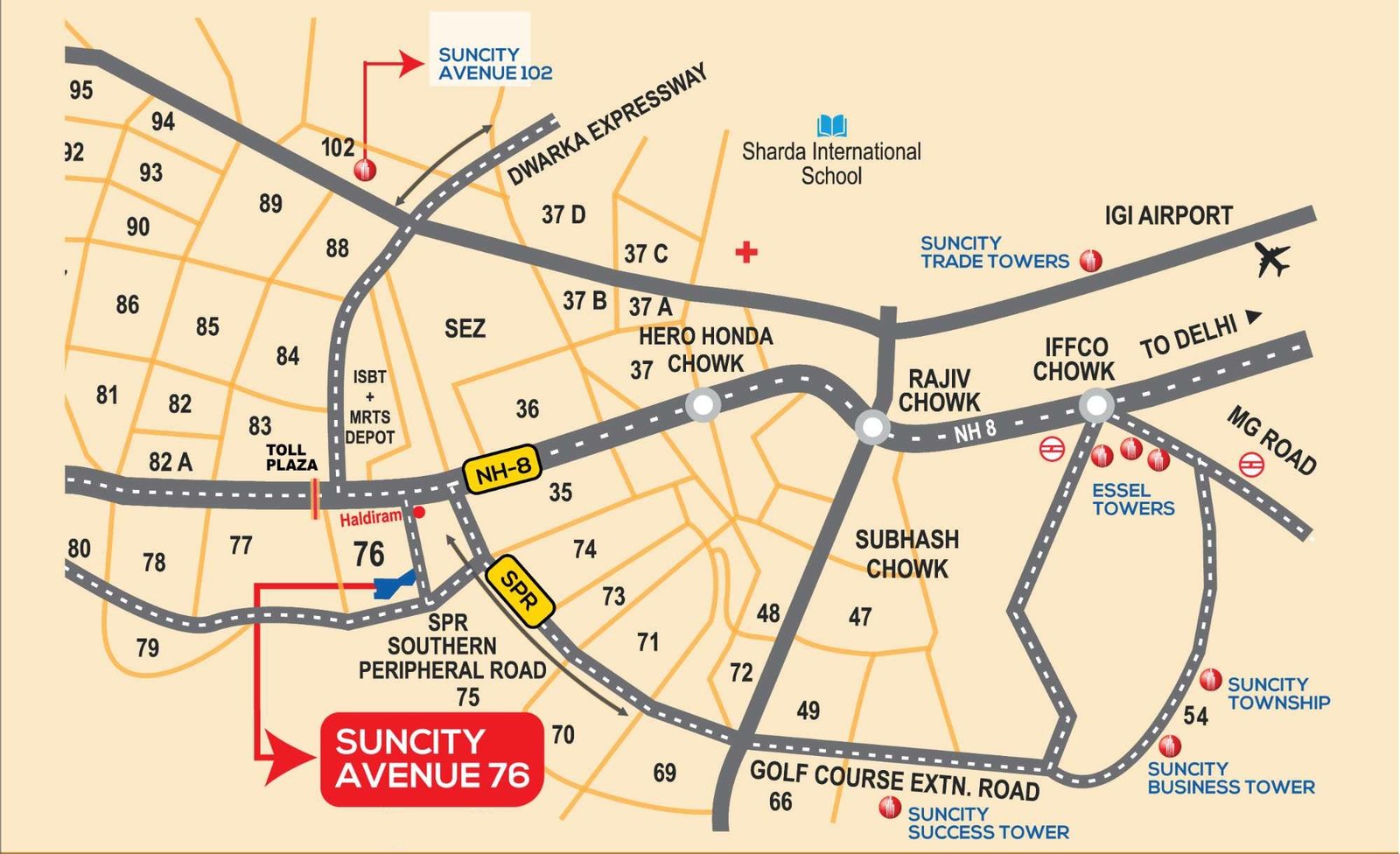 Suncity Avenue 76 Location Map