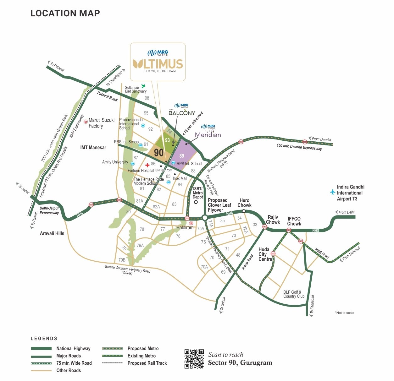 Mrg-World-Ultimus-Gurgaon-Location-Map